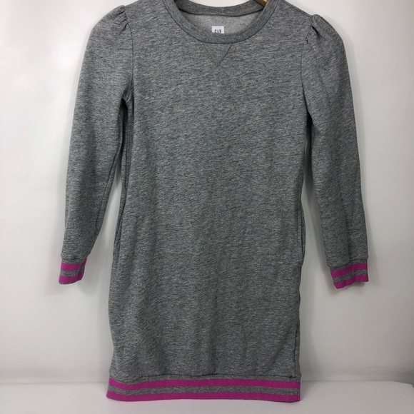 Gap Girl Knit Tunic Top Dress Gray Pink sz large - Picture 12 of 12
